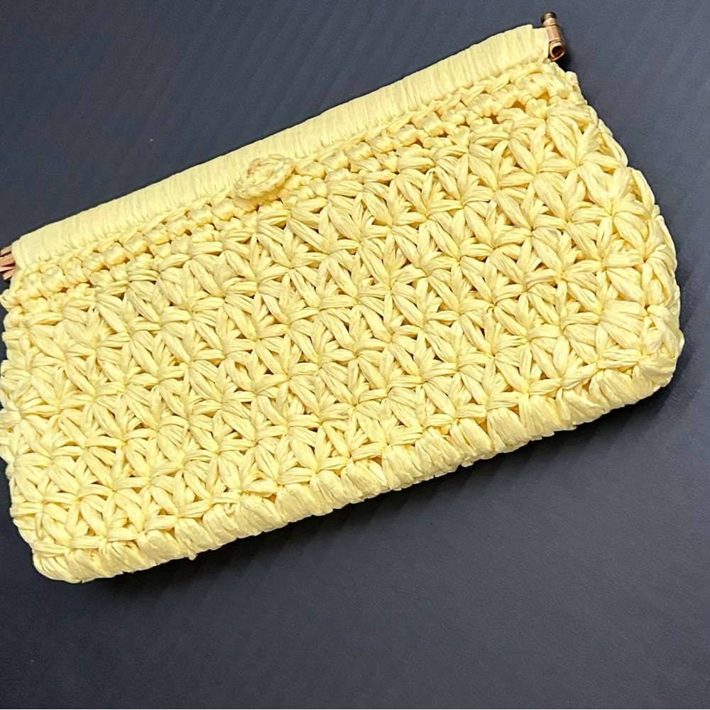 Shillito’s Vintage Straw Clutch yellow, Made in Italy, great condition